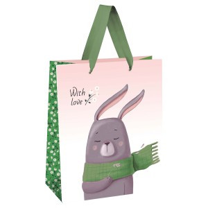 Пакет подарочный 18*23*10см MESHU "С любовью", выборочный лак, матовая ламинация 354615