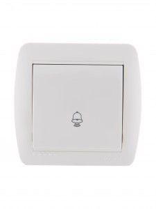 Lezard DEMET кнопка звон. 10А, бел. (основание PBT, корпус PC) 711-0200-103
