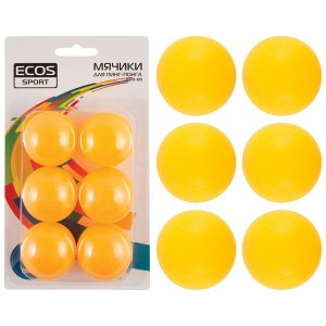 Мячики  д/пинг-понга  (6 шт.) PPB-6B, материал: полипропилен,  BL 323118