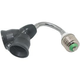 Ecola переходник гибкий с цоколя E27 на 2хE27 150мм Черный A7F27BEAY (6!)