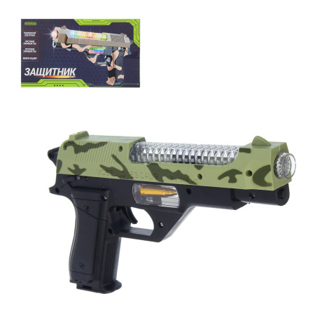 ИГРОЛЕНД Пистолет "Защитник", свет, звук, 3хАА, PP, 24,5x3,5х14,5 см, 3 дизайна