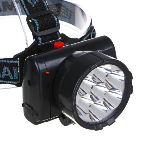 ЕРМАК Фонарь налобный аккумуляторный 7 ярк. LED, шнур 220В, 8,8х7х7,6см