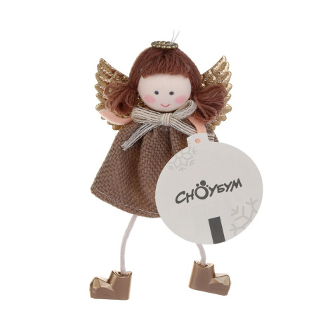 СНОУ БУМ Сувенир елочный Ангел 15 см, полиэстер, бежевый, 3 вида
