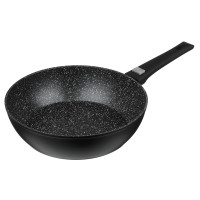 SATOSHI Оникс Сковорода глубокая литая d28см, антипригарное покрытие &quot;мрамор&quot;, съемная ручка, индукц