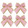 СНОУ БУМ Набор бантов 10x12 см, 4 шт, полиэстер, розовый