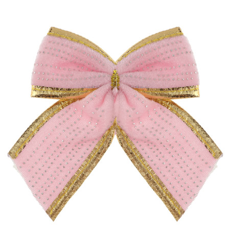 СНОУ БУМ Набор бантов 10x12 см, 4 шт, полиэстер, розовый