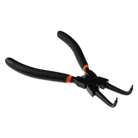 ЕРМАК Съемник внутренних стопорных колец на сжим, изогнутые губки, 175 мм, сталь 45