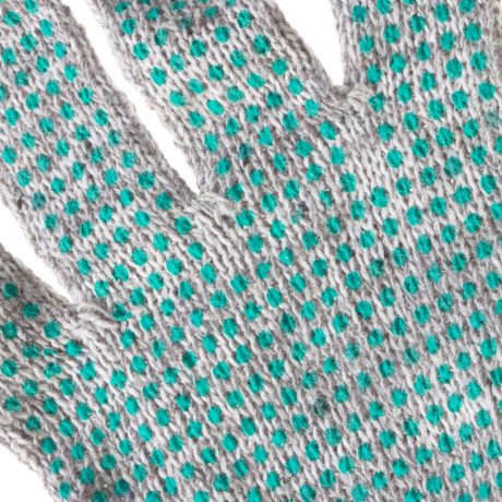 Перчатки трикотажные, ПВХ "Точка", меланж, 6 пар в упаковке, 7 класс