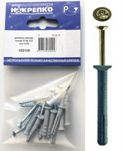 Дюбель-гвоздь потайной 5*30 (12 шт BL) (цена за уп) НАКРЕПКО 102108