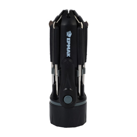 ЕРМАК Фонарь с инструментами, 8 в 1, 2 LED, 2 режима, 3xAAA, пластик, металл