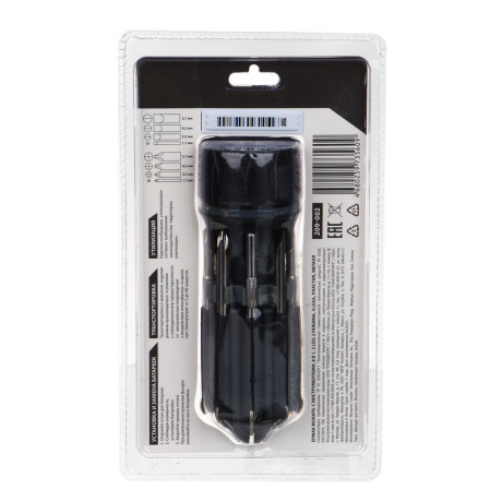 ЕРМАК Фонарь с инструментами, 8 в 1, 2 LED, 2 режима, 3xAAA, пластик, металл