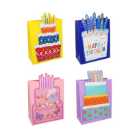 Пакет подарочный, тм Fntastic, аппликация, L 32x26x12см, бумага, 4 дизайна