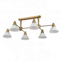 LUMION 8113/6 MODERNI LN25 латунь/бел., мет./стекло люстра E27 6x60W 220V CORNE