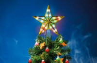 Звезда на елку ULD-H1515-010/DTB/2AA MULTI STAR-4 15x15см, 2xAA (не в/к) IP20 Uniel