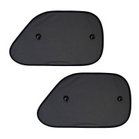 ЕРМАК Комплект шторок 2шт. на боковое переднее стекло на присоске 65x38см черные, 110026BK