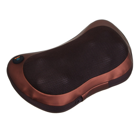 LEBEN Массажная подушка, 3 режима, ИК-подогрев, от сети, серая, кожзам, текстиль