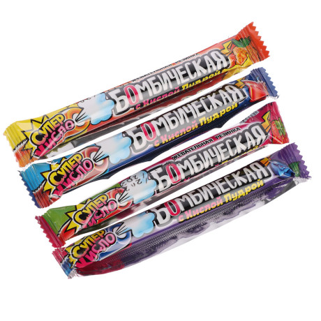 Жевательная резинка с кислой пудрой "Бомбическая" ассорти 10гр