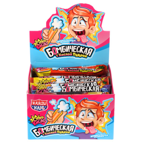 Жевательная резинка с кислой пудрой "Бомбическая" ассорти 10гр