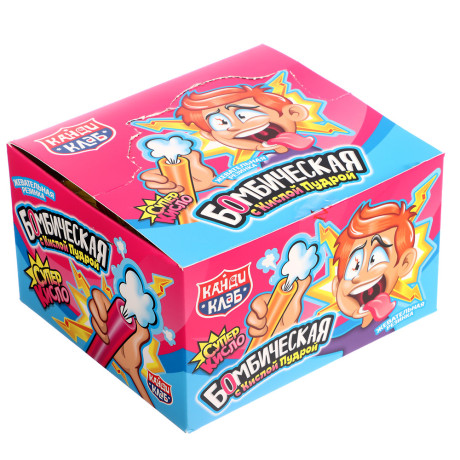 Жевательная резинка с кислой пудрой "Бомбическая" ассорти 10гр