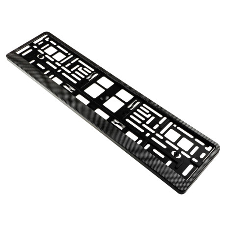 ЕРМАК / NG Рамка автомобильного номера, пластик, тиснение карбон темный, 52,7х13,3 см