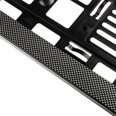 ЕРМАК / NG Рамка автомобильного номера, пластик, тиснение карбон темный, 52,7х13,3 см
