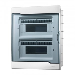 Lezard бокс (корпус) пластик ЩРВ-П-24  мод. встраиваемый БЕЛЫЙ с дымчатой дверцей IP40 730-1000-0