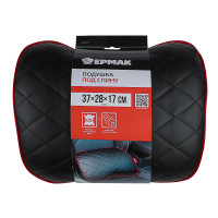 ЕРМАК / NG Подушка под спину, искусственная кожа, эластичная лента, 37х28х17 см, черный
