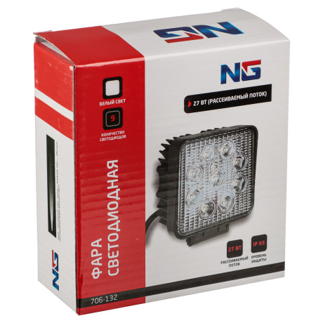 NG Фара светодиодная 27W ( 9 Epistar) рассеиваемый поток, белый свет
