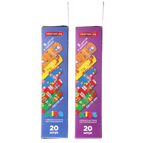 Лейкопластырь MASTER UNI "Детский Веселый цирк" бактериц,на полимер.осн,20шт