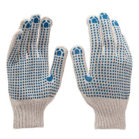 Перчатки трикотажные, с 2хПВХ точкой, 7 класс