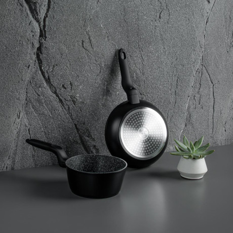 SATOSHI Стоун Сковорода литая d20см, антипригарное покрытие Мрамор, индукция