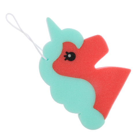 Мочалка "Зверушки", в виде уточки 12х10,5х3см/лягушки 12,5х12,5х3см/единорога 16,5x12,5x3см, 3 дизай