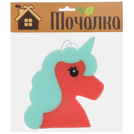 Мочалка "Зверушки", в виде уточки 12х10,5х3см/лягушки 12,5х12,5х3см/единорога 16,5x12,5x3см, 3 дизай