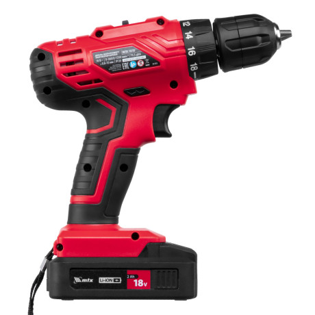 Дрель-шуруповерт аккумуляторная MCDL-18-02, Li-Ion, 18 В, 2 акк. MTX
