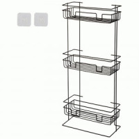 Полка для ванной настенная 3 яруса, прямая 29,5*12,5*66см, полимер.покрыт, Scaffali 109116 Рыжий кот