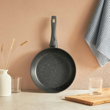 SATOSHI Карбон Сковорода литая d26см, антипригарное покрытие Мрамор, индукция