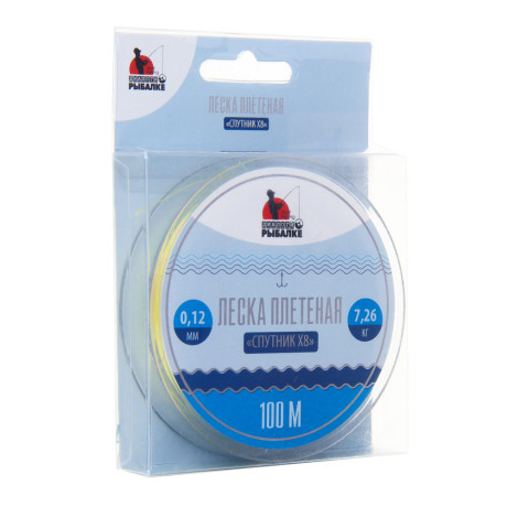 AZOR FISHING Леска плетеная диалоги о рыбалке "Спутник X8", 100м, 0,12мм, 7,26 кг, мультиколор
