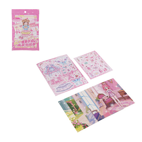 Наклейки для творчества "Модница", бумага, PET, PVC, 19,5х12см, 4 дизайна