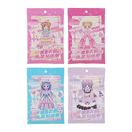 Наклейки для творчества "Модница", бумага, PET, PVC, 19,5х12см, 4 дизайна