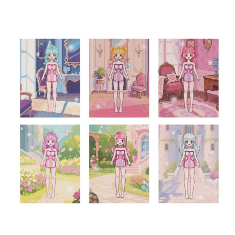 Наклейки для творчества "Модница", бумага, PET, PVC, 19,5х12см, 4 дизайна