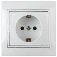 ЭРА Intro Plano роз. СУ 1 мест. 16А, 250В (земля, керамика) белый, 1-202-01 1444
