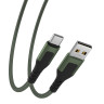 BY Кабель для зарядки Satiny Type-C, 1,5м, Быстрая зарядка 3А, QC, PD 20W, тканевый, зеленый