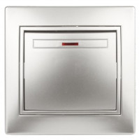 ЭРА Intro Plano выкл. СУ 1 кл. инд. 10А, 250В, алюминий, 1-102-03, 7010