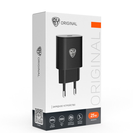 BY Сетевое зарядное устройство Galaxy, USB-C, QC, PD25 Вт, PPS, 110-240 В, 50-60 гц, черный