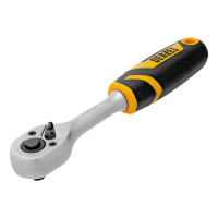 Ключ-трещотка 1/4&quot;, 90 зубьев, с быстрым сбросом, CrV Denzel