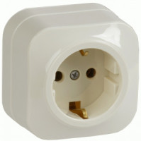 IEK GLORY роз. ОУ 1 мест. 16А (земля) РС20-3-ХК кремовый (бежевый) ERH11-K33-16