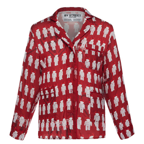 Пижама "Card" red, женская, красный с рисунком, разм. one size