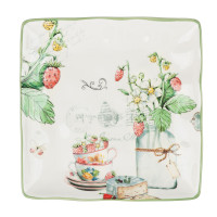 MILLIMI Земляника Блюдо квадратное, 22х22х3см, керамика