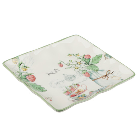 MILLIMI Земляника Блюдо квадратное, 22х22х3см, керамика