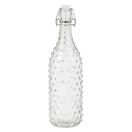 Бутылка для воды с пробкой 8x30см 1000мл, стекло, пластик
